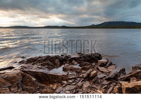 Rocky Coast Stone Waterfront Sunset