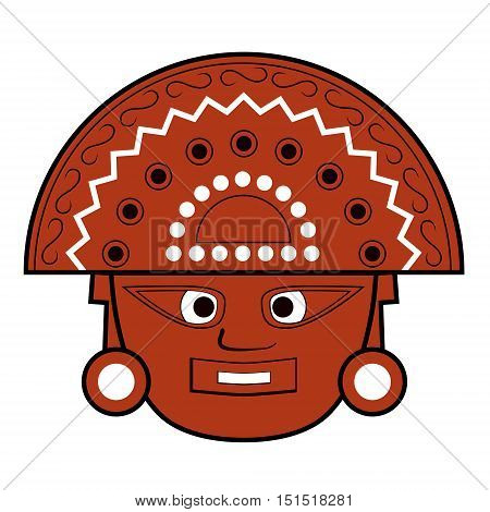 Illustration of an inca god totem close up vector