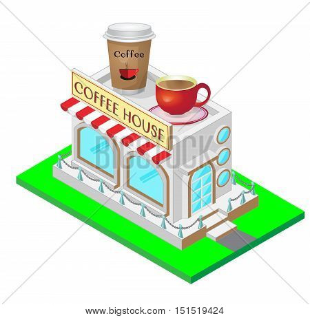 Coffee House. Vector isometric illustration vector image