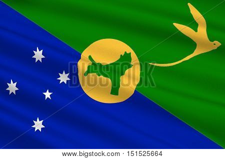 Flag of Christmas Island officially the Territory of Christmas Island is a territory of Australia in the Indian Ocean comprising the island of the same name. 3d illustration