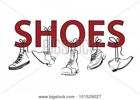 hanging shoes vector