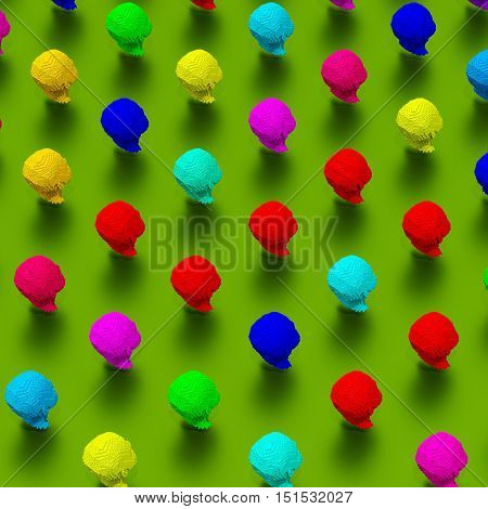 Low polygonal style illustration - human head 3d model pattern