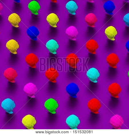 Low polygonal style illustration - human head 3d model pattern