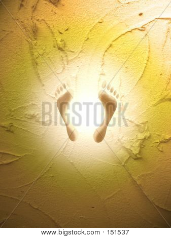 Piede nel cerchio di luce