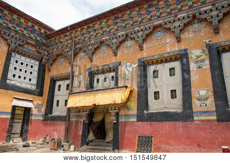 Tibet architecture. Sakya monastery is a pilgrim and tourist destination. Its religious structure is influenced by Mongol style.
