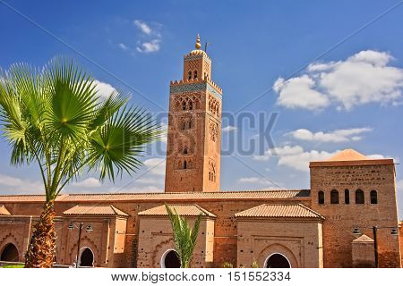 Koutoubia Mosque In The Southwest Medina Quarter Of Marrakesh
