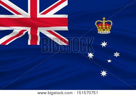 Flag of Victoria (Vic) is a state in the south-east of Australia. 3d illustration