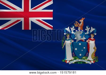 Flag of Victoria (Vic) is a state in the south-east of Australia. 3d illustration
