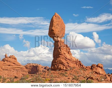 Famous Balanced Rock in the Arches National park, Utah, USA