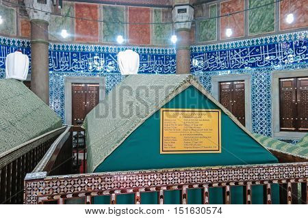 Tomb Of Sultan Suleiman I, In The Süleymaniye Mosque. Istambul, Turkey