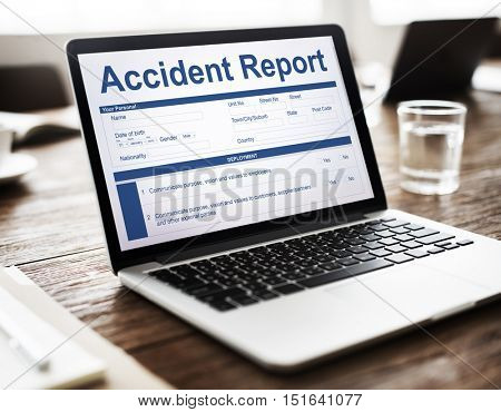 Accident Injury Report Form Information Concept
