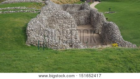 Old Sarum Castle Ruins In Salisbury