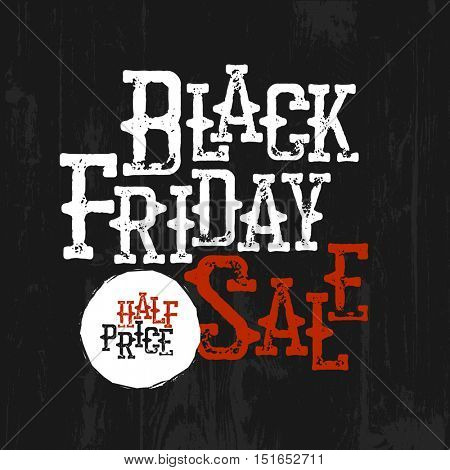 Black Friday Sale Typography. Half-price label. Wild West Style. Spaghetti western typography design. Cowboy themed design