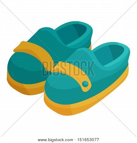 Pair of blue moccasins icon. Cartoon illustration of pair of moccasins vector icon for web