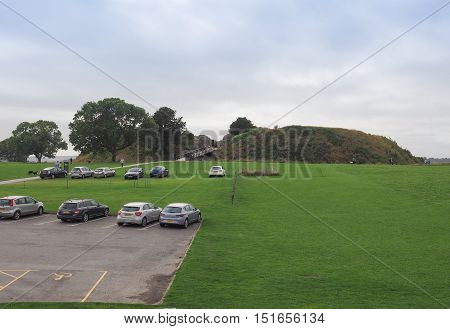 Old Sarum Castle Ruins In Salisbury
