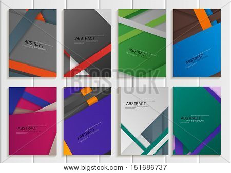 Set stock vector illustration brochure in material design style