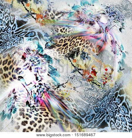 leopard and lace surface skin seamless background