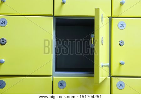 Interior of a locker room in fitness club