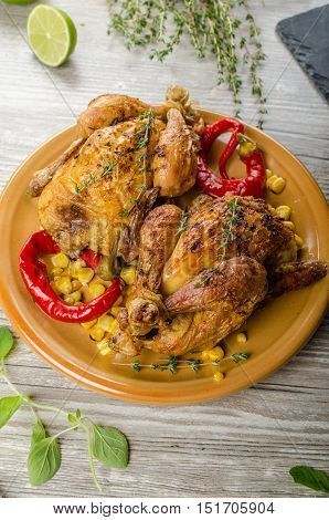 Roasted French Baby Chicken - Coquelet