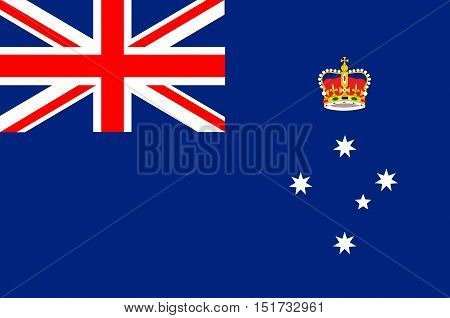 Flag of Victoria (Vic) is a state in the south-east of Australia. Vector