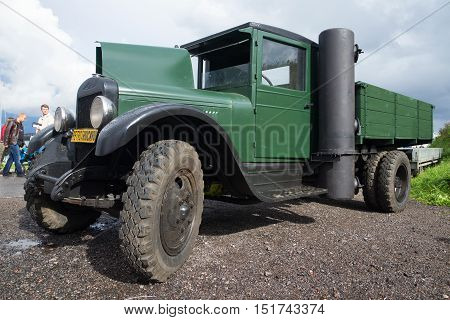 KRONSTADT, RUSSIA - SEPTEMBER 04, 2016: Gas-truck ZIS-21 close-up on the festival of retro transport. Tourist landmark