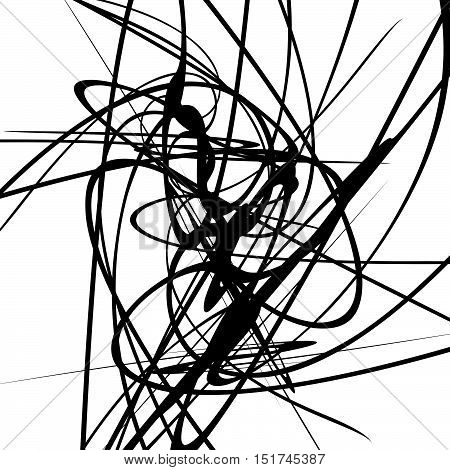 Squiggle Dynamic Lines. Curvy Lines Geometric Monochrome Illustration, Art