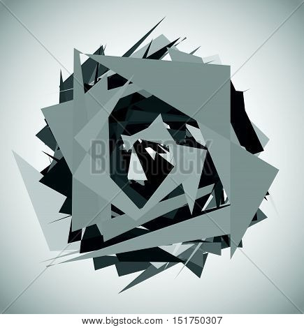 Abstract Geometric Art With Random, Unsettled Edgy Shapes