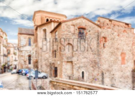 Defocused Background With The Old City Of Cosenza, Calabria, Italy
