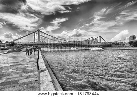 View Over Moskva River And Krymsky Bridge, Moscow, Russia