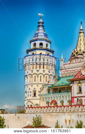 The Iconic Complex Izmailovskiy Kremlin In Moscow, Russia