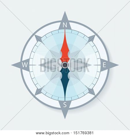Compass wind rose with arrows. Vector illustration