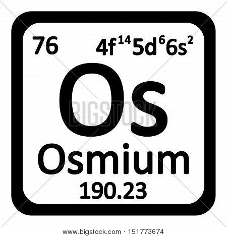 Periodic table element osmium icon on white background. Vector illustration.