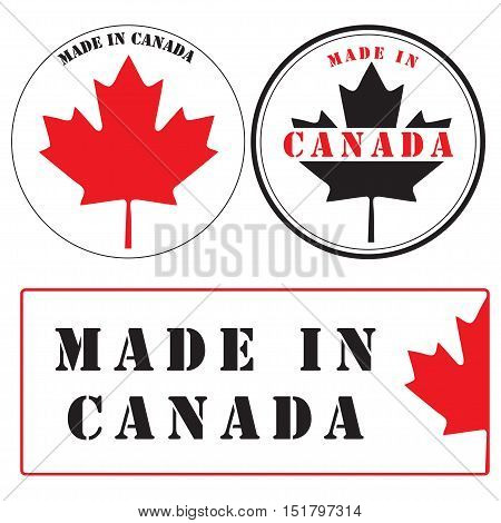 Labels and Stamp imprints - Made in Canada.