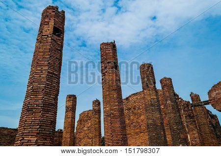 The Ancient Royal Palace in Ayutthaya of Thailand