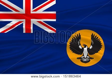 Flag of South Australia (SA) is a state in the southern central part of Australia. 3d illustration