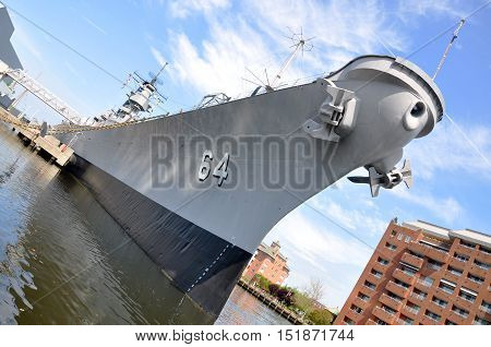 USS Wisconsin Battleship (BB-64) in Norfolk, Virginia, USA