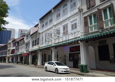 Street View Of Amoy Street In Singapore