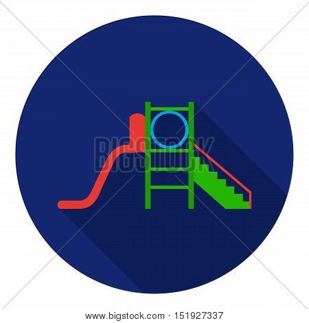 Playground slide icon in flat style isolated on white background. Play garden symbol vector illustration.
