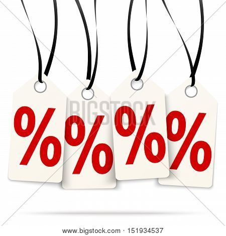 Four Hangtags With % Signs