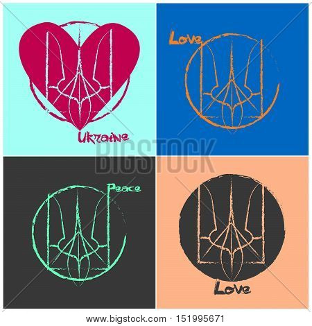 Ukraine National Symbol Peace Sign Art Design