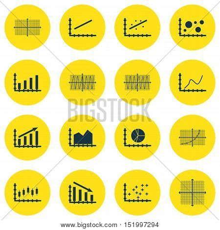 Set Of Graphs, Diagrams And Statistics Icons. Premium Quality Symbol Collection. Icons Can Be Used F
