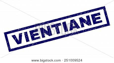 Rectangle Scratched Vientiane Stamp In Simple Style