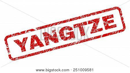 Grunge Yangtze Rounded Rectangle Stamp In Simple Style