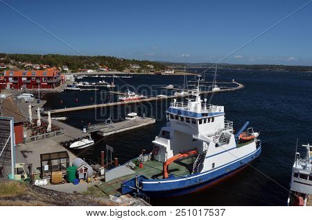 Marina of the Norwegian fishing town Hvaler . June 19,2018. Hvaler,Norway