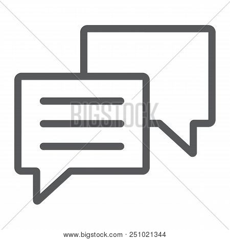Chat Line Icon, Dialog And Talk, Soeech Bubble Messgae Sign, Vector Graphics, A Linear Pattern On A 