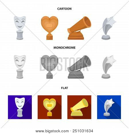 White Mask Mime For The Best Drama, A Prize In The Form Of The Heart And Other Prizes.movie Awards S
