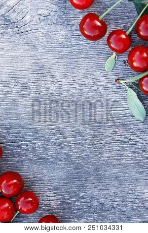 Bright Red Ripe Cherry Texture Food One