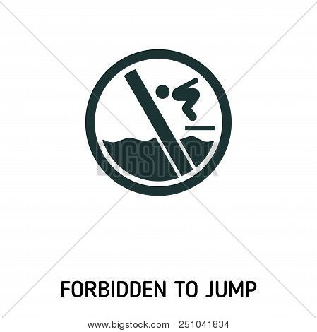 Forbidden To Jump Creative Icon. Simple Element Illustration. Forbidden To Jump Concept Symbol Desig