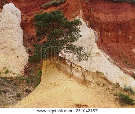 Rustrel, France - July 14, 2018: Photography Showing A Magnificent Landscape. The Photography Was Ta