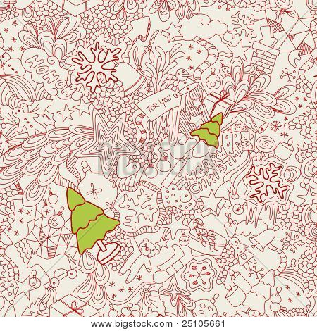 seamless christmas doodles